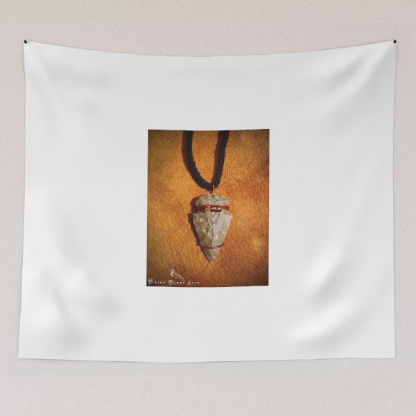 Item preview, Tribal Flintknapped Flint Stone Arrowhead Pendant Necklace designed and sold by VisionQuestArts.