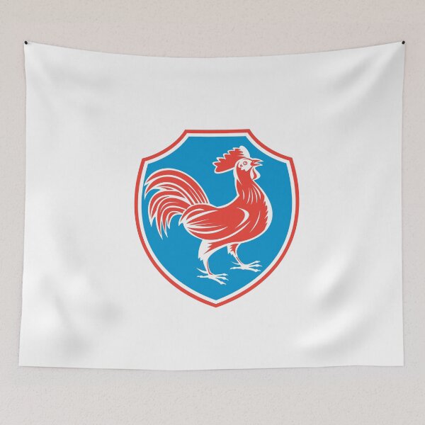 Item preview, Chicken Rooster Side Shield Woodcut designed and sold by patrimonio.