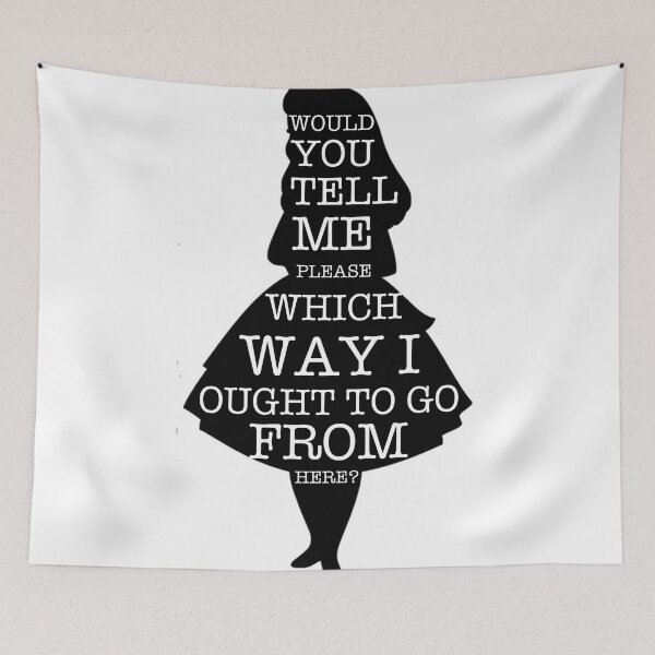 Item preview, Alice In Wonderland Which Way To Go Quote Mad Hatter Chesire Cat Rabbit Hole designed and sold by Alyssa  Clark.