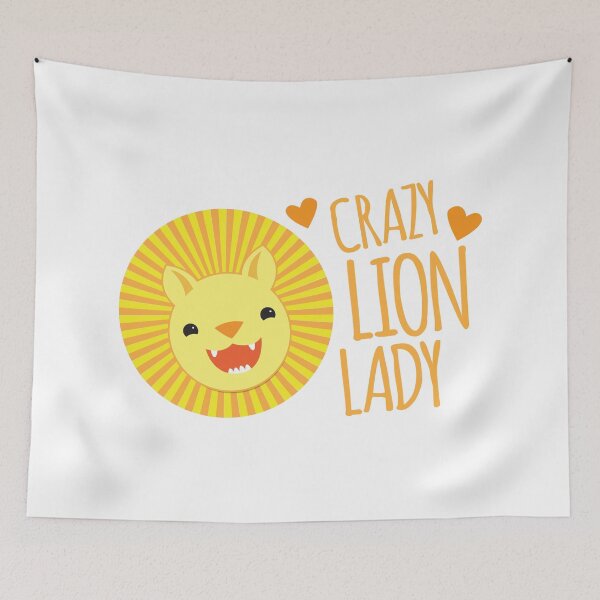 Item preview, Crazy LION Lady (with super cute kawaii lion) designed and sold by jazzydevil.