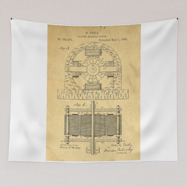 Item preview, TESLA POSTER Electric Motor 1888 Patent  designed and sold by peanutroaster.