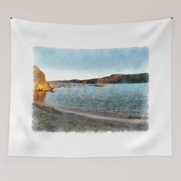 Item preview, Arzachena: seascape with boats designed and sold by Giuseppe Cocco.