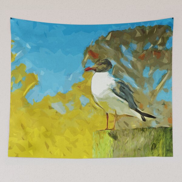 Item preview, Laughing Gull on Florida Pier Abstract Impressionism designed and sold by pjwuebker.