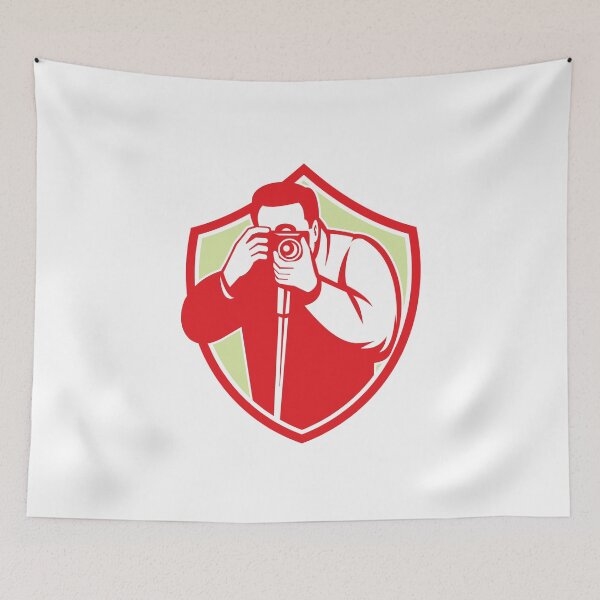 Item preview, Photographer Shooting Camera Shield Retro designed and sold by patrimonio.