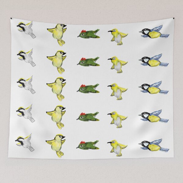 Item preview, Tiny birds print designed and sold by Xantippe.