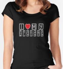 I Love My Grandma Family Love Heart Gift Women's Fitted Scoop T-Shirt