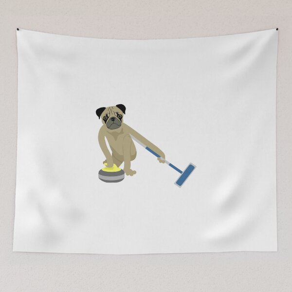 Item preview, Pug Curling designed and sold by pounddesigns.