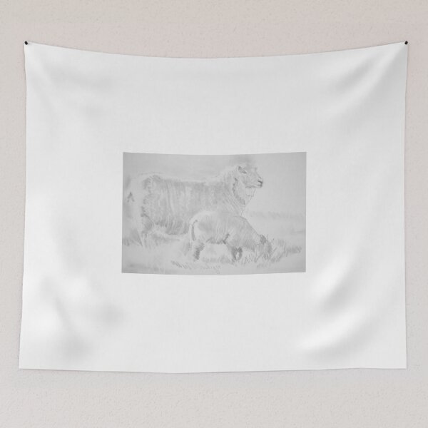 Item preview, Sheep and Lamb Drawing designed and sold by MikeJory.