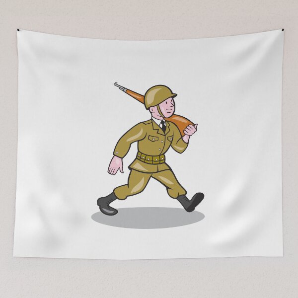 Item preview, World War Two Soldier American Cartoon Isolated designed and sold by patrimonio.