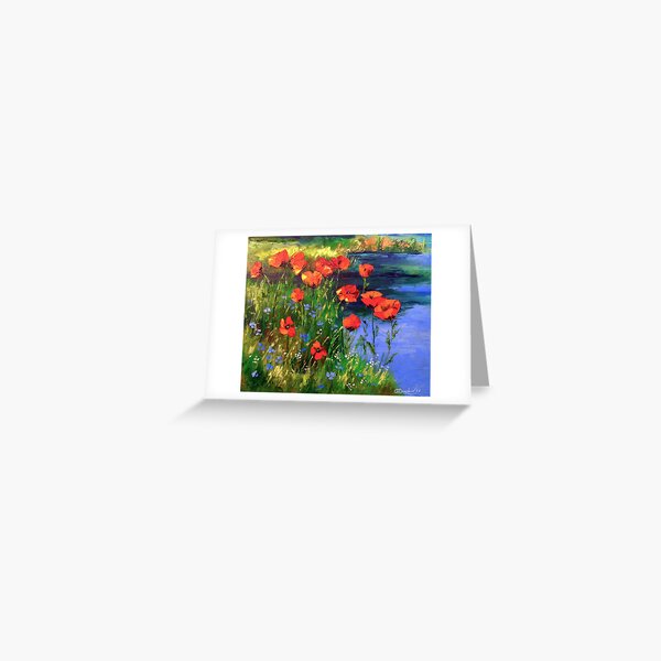 Item preview, Poppies at the pond designed and sold by Olha Darchuk.