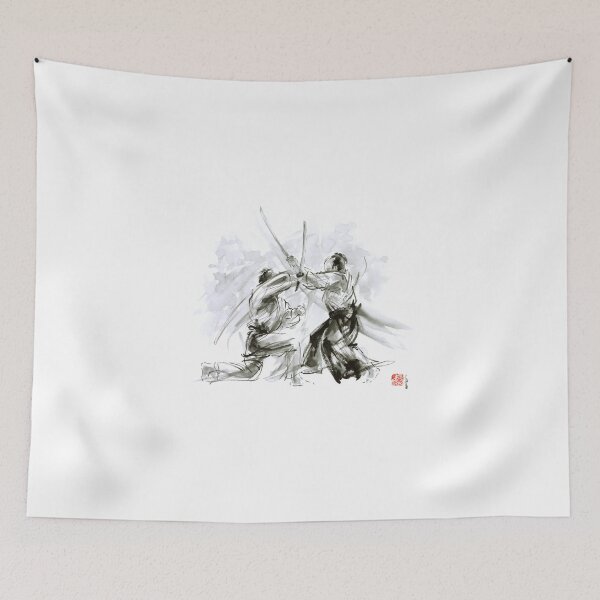 Item preview, Mens gift ideas, aikido martial arts, ink drawing large poster designed and sold by Mariusz Szmerdt.
