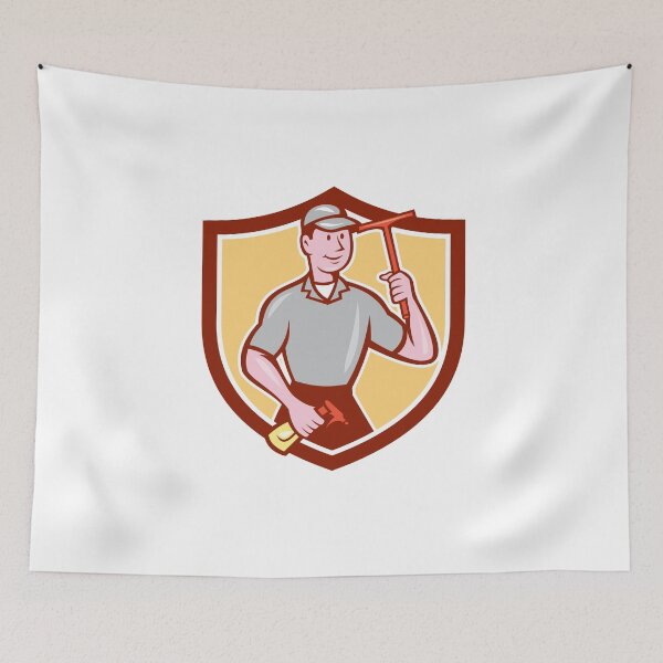 Item preview, Window Washer Cleaner Squeegee Shield Cartoon designed and sold by patrimonio.