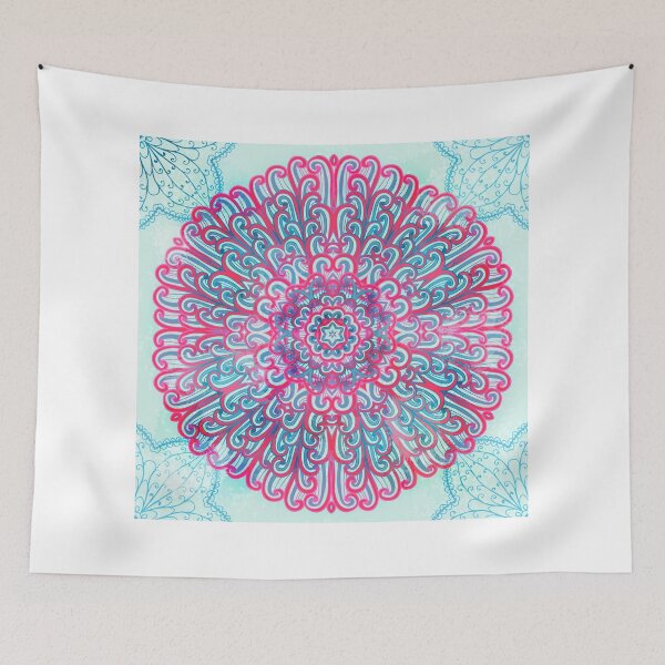 Item preview, Mandala rosa y azul designed and sold by Patternalized.