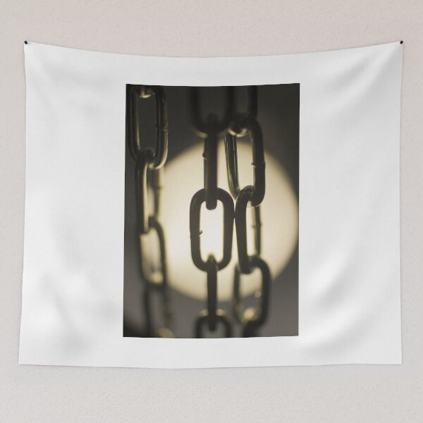 Item preview, Steel chain links silhouette close-up at night designed and sold by edwardolive.