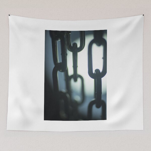 Item preview, Steel chain links silhouette close-up at night designed and sold by edwardolive.