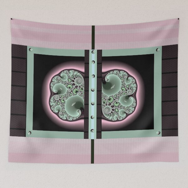 Artikelvorschau, 3D FRACTALS, MINTGRÜN, PINK und SCHWARZ, ART gedruckte Dekor und Geschenke entworfen und verkauft von ackelly4.