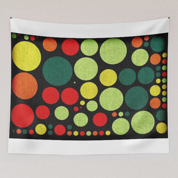 Item preview, Abstract polka dot painted canvas designed and sold by enhan.