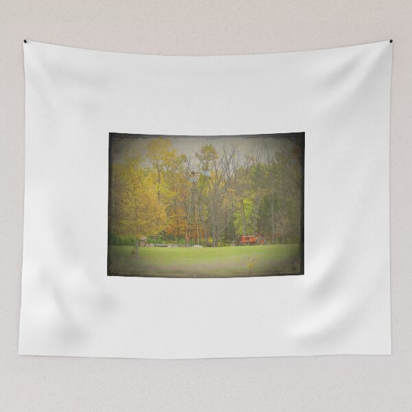 Item preview, Old Time Farm Scene Tractors and Windmill designed and sold by adriturner.