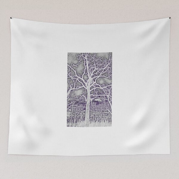 Item preview, White and Purple Tree Branches Abstract Design designed and sold by adriturner.
