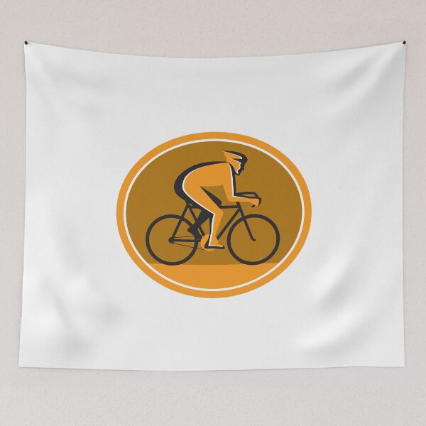 Aperçu de l'œuvre Cyclist Riding Bicycle Cycling Racing Circle Retro créée et vendue par patrimonio.