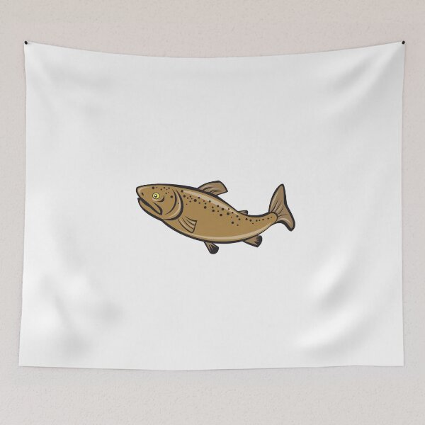 Item preview, Brown Trout Fish Side Cartoon designed and sold by patrimonio.