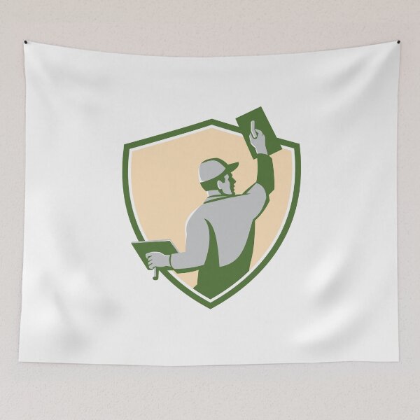 Item preview, Plasterer Masonry Trowel Shield Retro designed and sold by patrimonio.