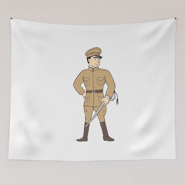 Item preview, World War One British Officer Standing Cartoon designed and sold by patrimonio.