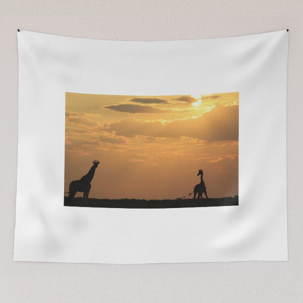 Item preview, Giraffe Sunset - African Wildlife - Silhouette Pair designed and sold by LivingWild.
