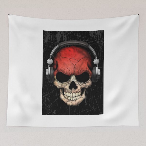 Item preview, Dj Skull with Indonesian Flag designed and sold by JeffBartels.