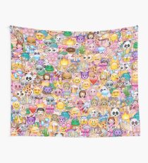 glückliches Emoji Muster Wandbehang