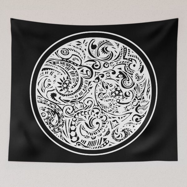 Item preview, Circle 7 - Aussie Tangle White - see description re background colour options designed and sold by Heatherian.