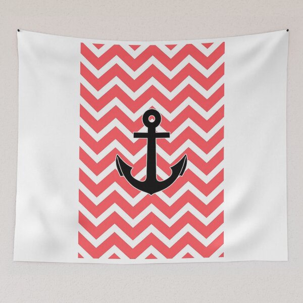 Item preview, Pink Chevron Black Anchor designed and sold by shabzdesigns.