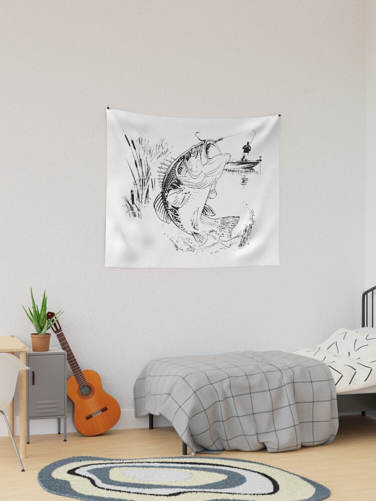 Bass Fishing Tapestry for Sale by Salmoneggs