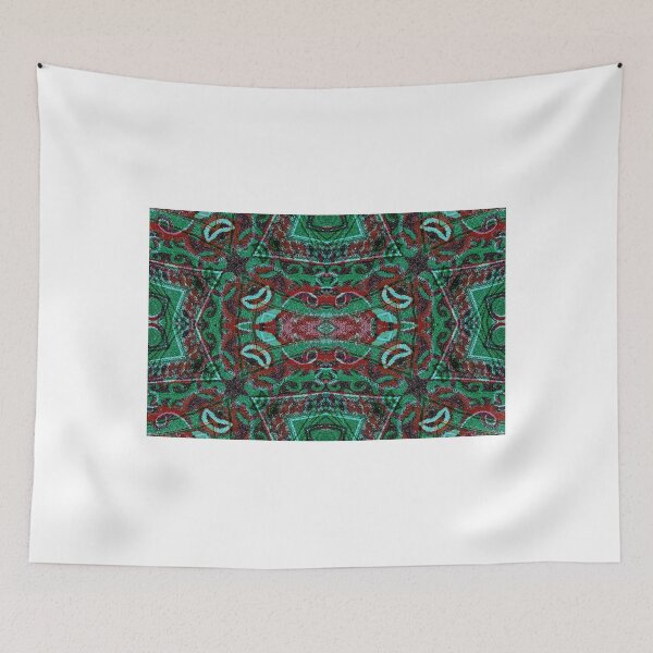 Item preview, Tribal Ornament Pattern in Red and Green Colors designed and sold by DFLC Prints.
