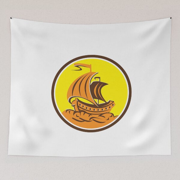 Item preview, Sailing Galleon Ship Circle Retro designed and sold by patrimonio.