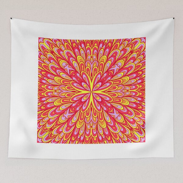 Item preview, Pink and orange floral ornament designed and sold by Patternalized.