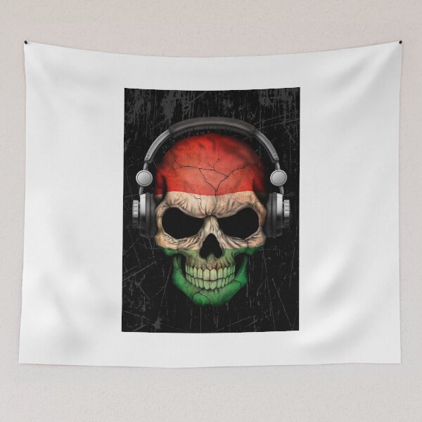 Item preview, Dj Skull with Hungarian Flag designed and sold by JeffBartels.