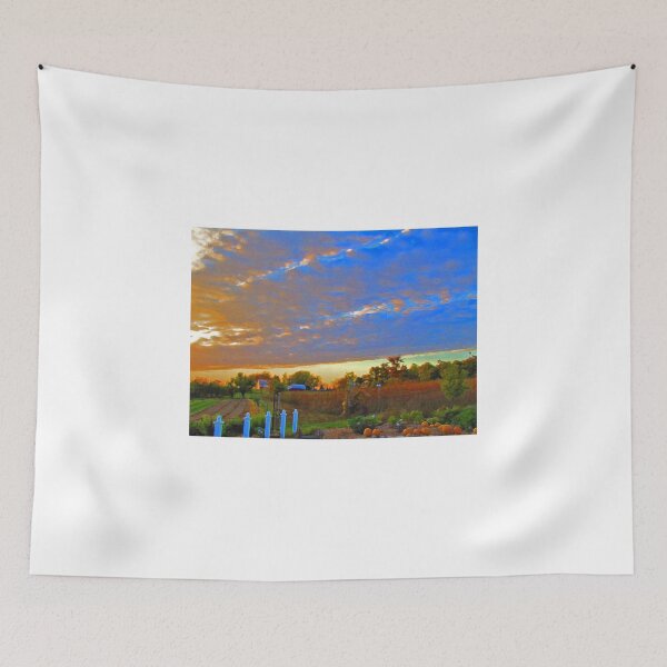 Item preview, Sunset On The Country Farm During Autumn Harvest designed and sold by adriturner.