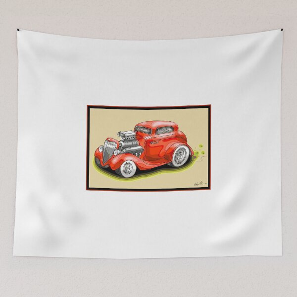 Item preview, HOT ROD CAR CHEV STYLE RED designed and sold by squigglemonkey.