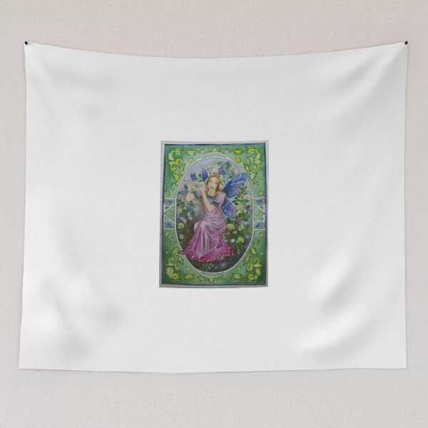 Item preview, Yellow rose fairy with flute Mucha style  designed and sold by Gabriella  Szabo.