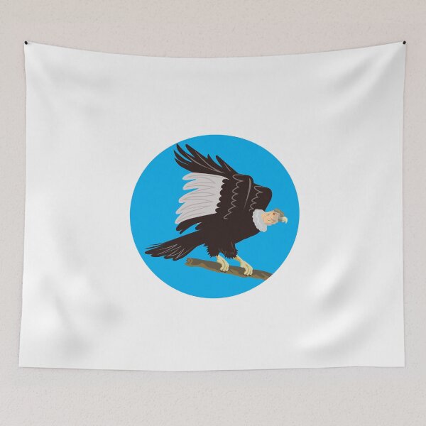 Item preview, California Condor Perching Branch Circle Retro designed and sold by patrimonio.