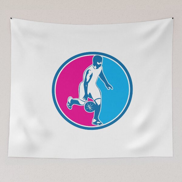 Item preview, Basketball Player Dribbling Ball Circle Retro designed and sold by patrimonio.