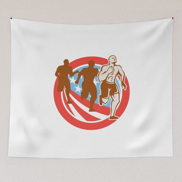 Item preview, American Crossfit Runners USA Flag Circle Retro  designed and sold by patrimonio.