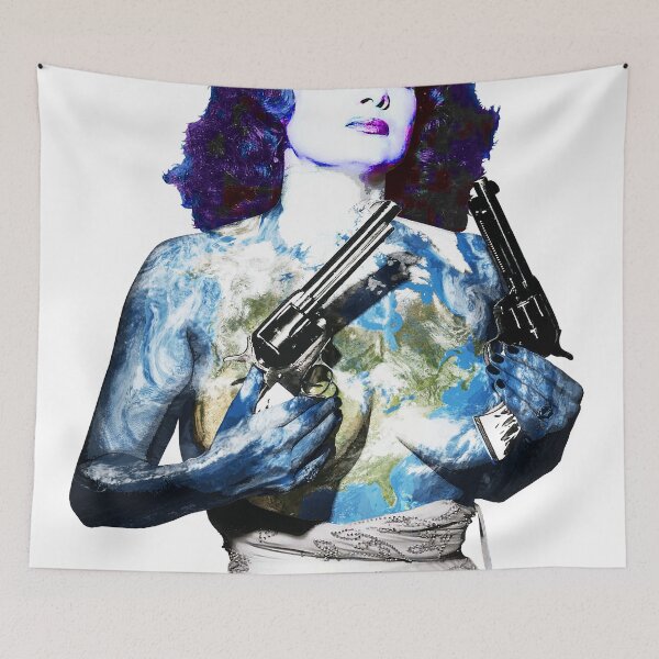 Item preview, Title: "Keep Moving" Queen Of Burlesque, Sexy Earth Girl with Guns designed and sold by worn.