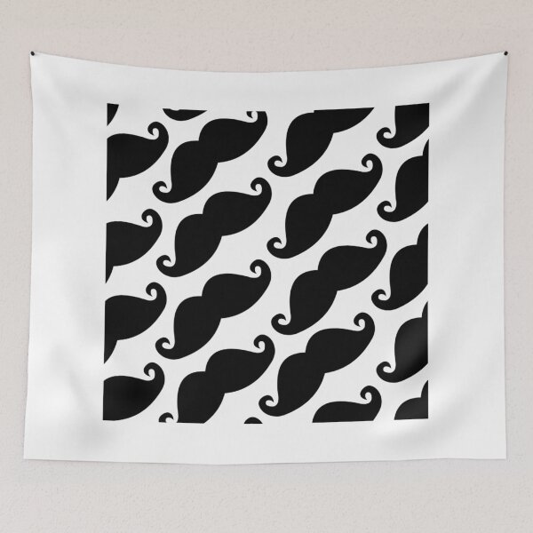Aperçu de l'œuvre Mustache Pattern White and Black créée et vendue par JannaSalak.
