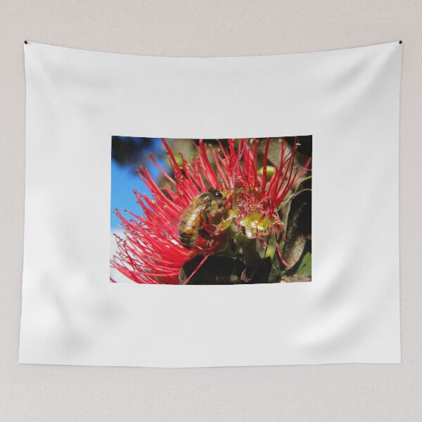 Item preview, Honeybee worker foraging on an Hawaiian O'hia Lehua blossom. designed and sold by JDY Studio Designs.
