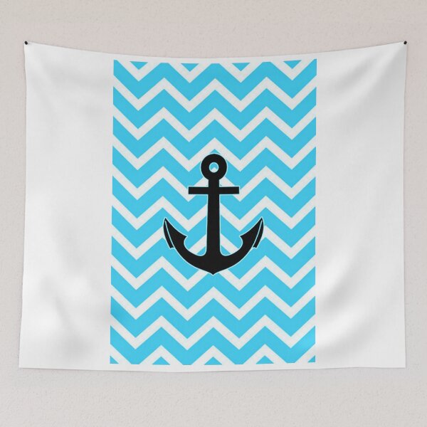 Item preview, Aqua Blue Chevron Anchor designed and sold by shabzdesigns.