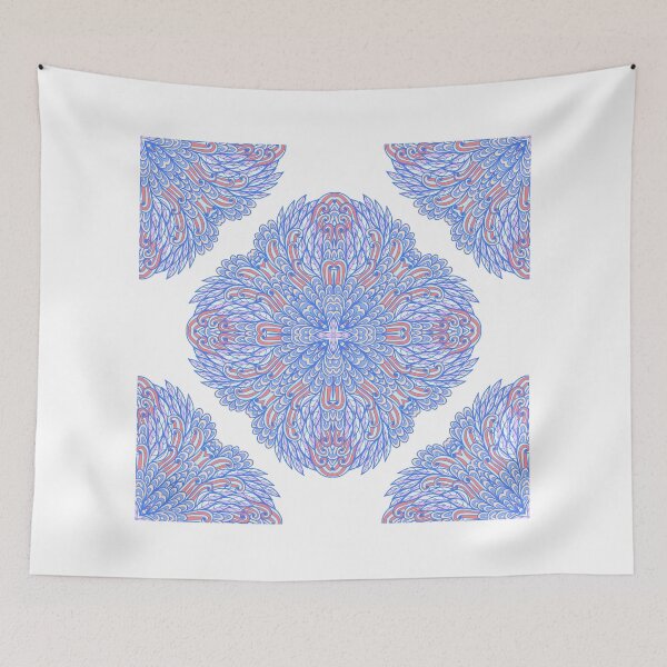Artikelvorschau, Blaue ornamentale Rechtecke entworfen und verkauft von Patternalized.