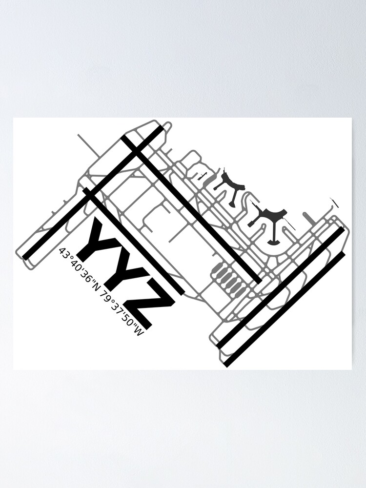 runway map poster Toronto Pearson International Airport YYZ Prints ...