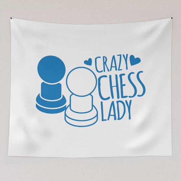 Item preview, Crazy Chess Lady with chess pieces pawns designed and sold by jazzydevil.